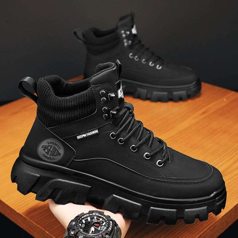Men's Shoes Autumn New Martin Boots Tooling Shoes Locomotive Shoes Hiking Shoes Casual Shoes Trendy Shoes Outdoor