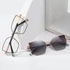 Magnetische Clip-On Optische Myopiebril Voor Vrouwen Oversized Vierkante Zonnebril Metalen Frame Aanpasbare Sterkte