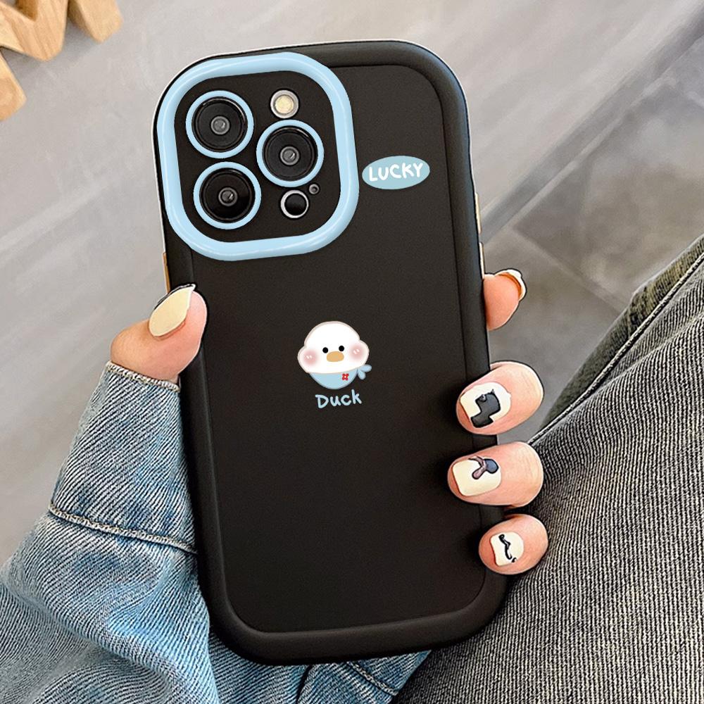 Cute Cartoon Duck Phone Case For iPhone 15 Pro Max Case for iPhone 11 13 16 12 14 Pro Max 7 8 XR X XS SE Shockproof Soft Cover