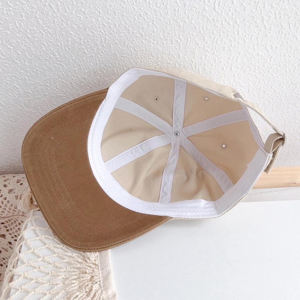 2025 Autumn Kids' Colorblock Baseball Cap: Korean Style Duckbill Sun Hat for Boys & Girls