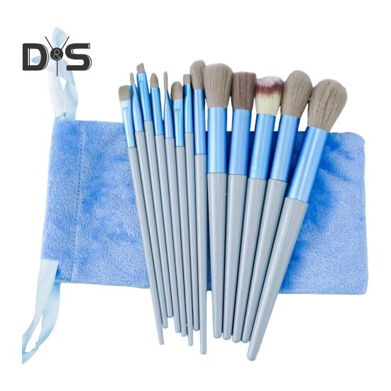 13Pcs/Set Makeup Brush Kit Portable Professional Foundation Loose Powder Blush Eyeshadow Concealer Lip Eyebrow Blending Cosmetic Brush Tools