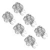 6er Pack Strassstein-Knopfabdeckungen für Damen Elegante Blumenmuster Abnehmbarer Clip-On Hemdendekoration Zubehör