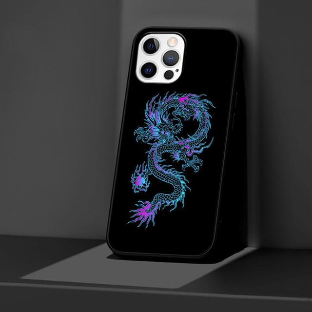 

Чохол з татуюванням дракона для Iphone 14 11 13 Pro Max 12 Mini Xr 7 8 Plus Se 2020 Xs 6 6s + Coque Black Soft Cover для мобільного телефону iPhone 7 Plus(8Plus)