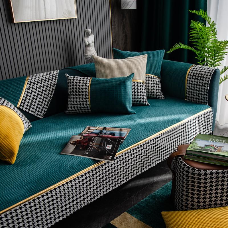 Sofa Cushion Four Seasons Universal Non-Slip Nordic Style Ins Sofa Cover Thickened Seat Cushion Universal Backrest Towel Cover Cloth