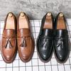 Men Casual Loafers Formal Leather Shoes Classic Men'S Dress Tassel Social Leather Brouge Business Leather Loafer Man