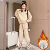 Teenage Girl Clothes Sports Sweats Pants Suit Children Autumn Winter Plus Fleece Thick Coat And Trousers Girls Two-Piece Set