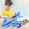 Non-Toxic Simulation Track Inertia Airplane Music Stroy With Lighting Plane Passenger Plane Toy Diecasts Car Children Educational Toy Kids Gift