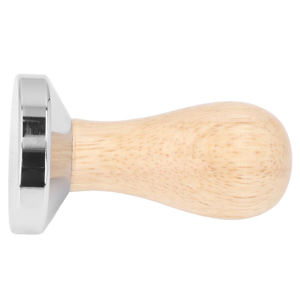 Coffee Tamper Detachable Food Grade Stainless Steel Flat Bottom Coffee Powder Press Hammer with Wooden Handle