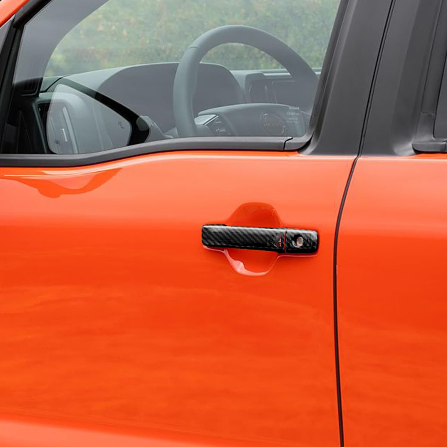 L2R for Nissan Frontier (2022-2025) Side Door Handle Cover Overlay Decor Carbon Fiber Style ABS Car Exterior Accessories 8 PCS