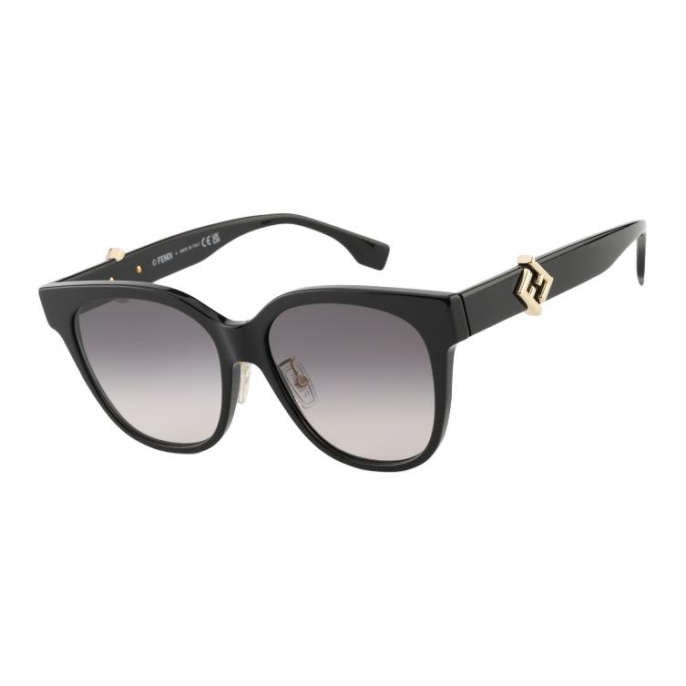 

Fendi Logo Design Square Sunglasses Unisex sunglasses Black FE40187F-01B Asia Version,55-16-145,Black