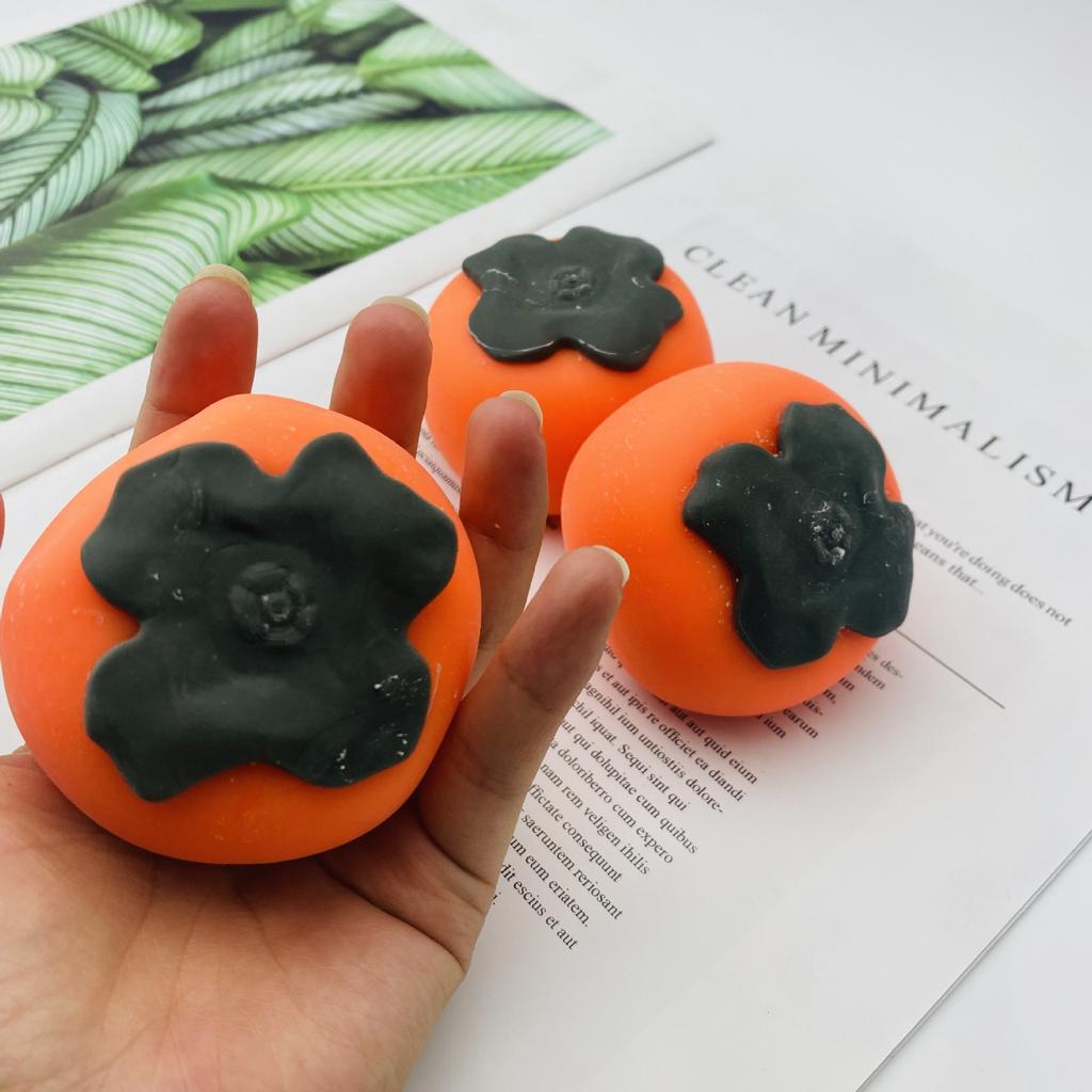 Jucărie de Strâns pentru Copii Adulți Simulare Jucării de Strâns Moi Drăguțe Decompresie Ciupire Fruct Simulat Persimmon Lipicios Revenire Lentă