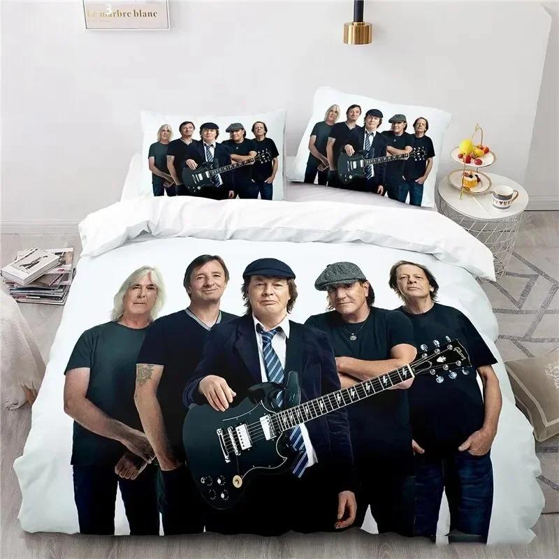 3D Print Rock Band AC/DC Bedding Set For Bedroom Soft Modern Bedspreads Comefortable Kids Duvet Cover Quilt Cover And Pillowcase