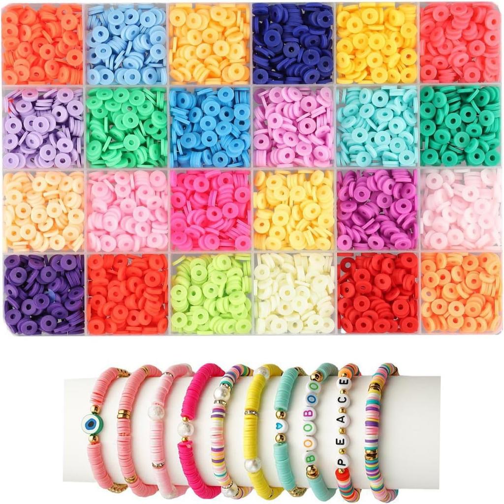 Diy Handmade Beaded Bracelet Production Kit, Soft Pottery Sheet Clay Bead Letter Bead Accessory Set
