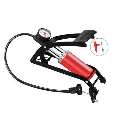 Rowerowa pompka podłogowa nożna z manometrem Przenośna pompka wysokociśnieniowa do samochodów, rowerów, piłek sportowych