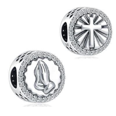 Faith Blessed Prayer Cross Charm Bead Fit Original Fashion Bracelet Diy For Women Jewelry