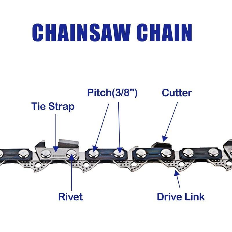 10-Zoll Kettensägenkette 40 Treibglieder Sägezubehör Ersatz Kettensägenkette 3/8" LP 0,043" Spur Sägekette zum Schneiden von Holz
