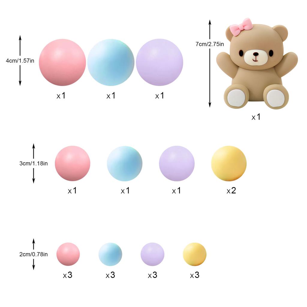 29 PCS Bear Cake Decorations We Can Bearly Wait Cake Topper for Baby Shower Party Supplies Decorations