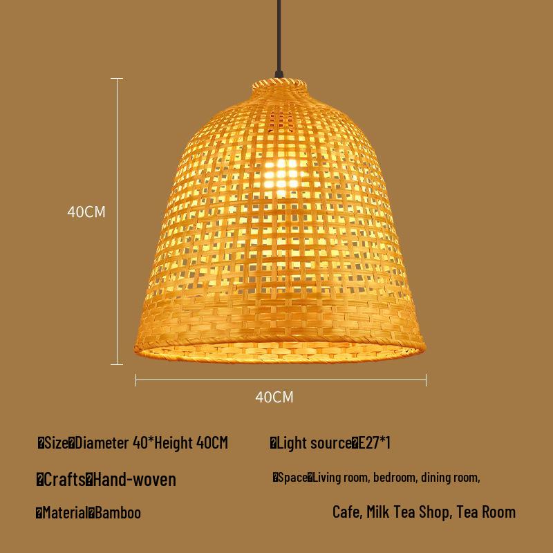 Bambusová ratanová závěsná lampa: Zenové osvětlení pro čajovnu, jídelní kout nebo čajovnu - Japonský starožitný styl