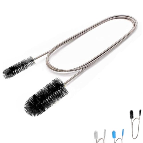 Ozgram Drain Pipe Cleaner (Black) - Aquarium Wire Pipe Brush, Flexible Brush, Cleaning, Flexible, Plumbing, Drains, Outlets, Long, 155cm, Stainless St