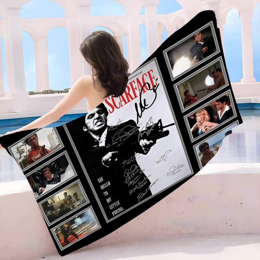 Movie S-Scarface Beach Towel Colorful Bath Towels For Girl Microfiber Quick Dry Custom Sand Free Beach Yoga Spa Gym Pool