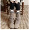 Elastic Sweet Style Leg Sleeves Warm Calf Length Socks For Girls Ruffled Design Fashionable Winter Accessories
