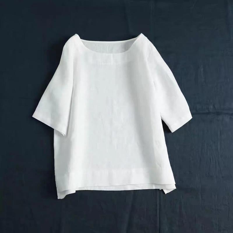 

Летняя женская футболка с круглым вырезом и рукавом пять четвертей в японском стиле, 2022 M белый