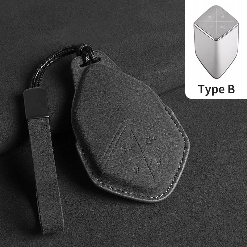 

For Changan DEEPAL S7 SL03 2026 2026 2026 4 Buttons Suede Car Remote Key Case Cover Protector Shell Holder Keychain Accessories