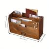Caja de Almacenamiento de Cajón de Escritorio de Madera Vintage Multiusos para Comestibles Suministros de Oficina Caja para Clasificar Archivos Almacenamiento Caja de Madera