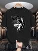 Unisex Cotton Tee Wild At Heart Wolf Head Letter Graphic Print Loose Breathable Summer Crew Neck Casual Street T Shirt For Unisex
