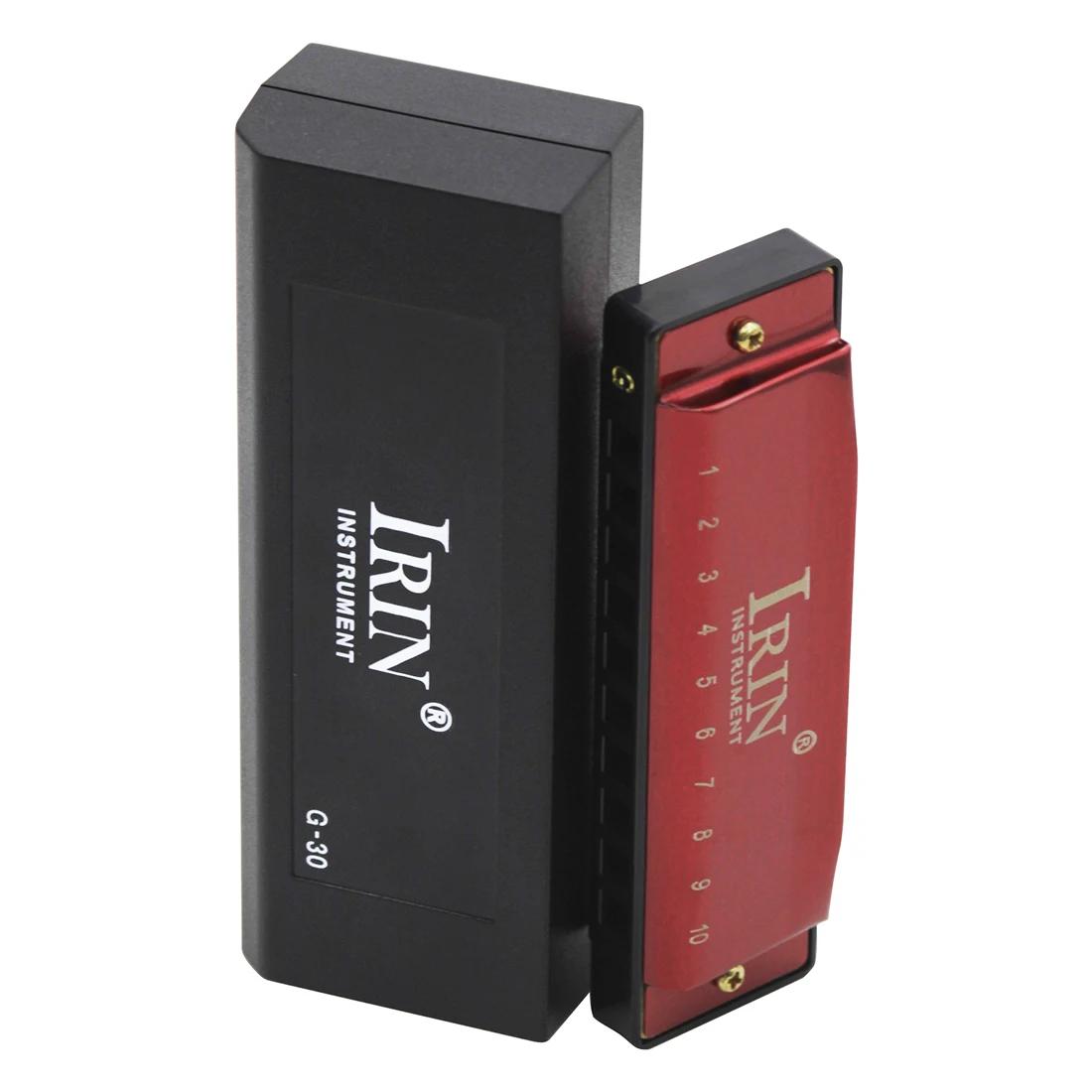 

IRIN 20 Tone Harmonica Key of G 10 Hole Diatonic Harmonica G with Case for Beginner Students Kids Gift with Case Accessories темно-красного