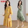 Hengyuanxiang Women's Printed V-Neck Short Sleeve Dress