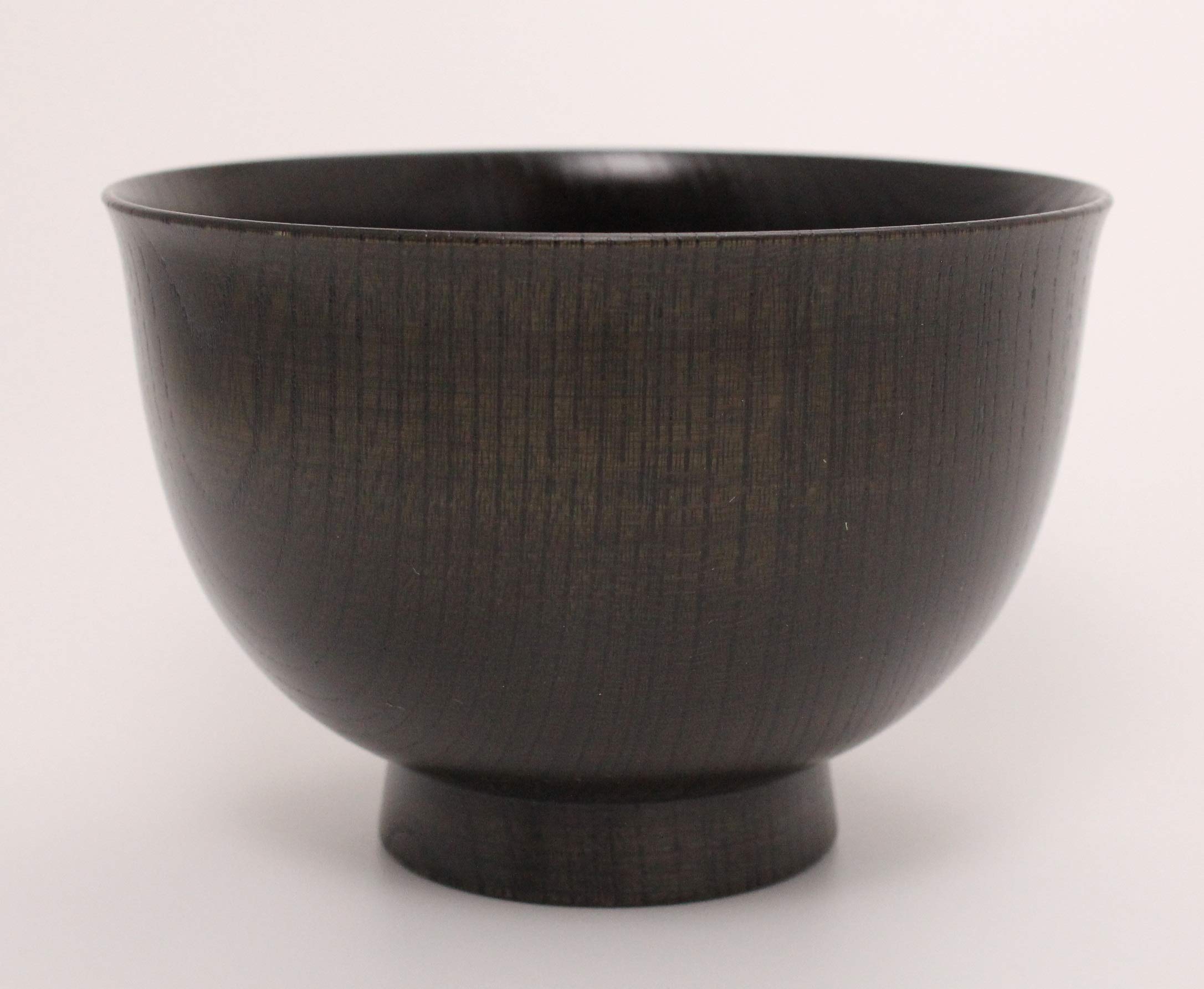 Shirasagi Mokkou Soup Jet Black Shirasagi Mokkou Saburoku Zelkova wood Bowl, - Bowl, Han-bori (wing-shaped curve),