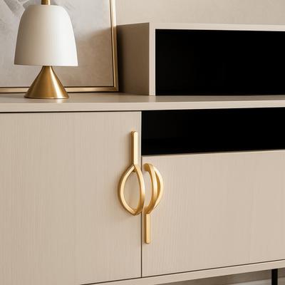 Gold Chinese Style Cabinet Handles Unique Line Design New Design Gold Wardrobe Pulls High Quality Durable Extended Length Pulls