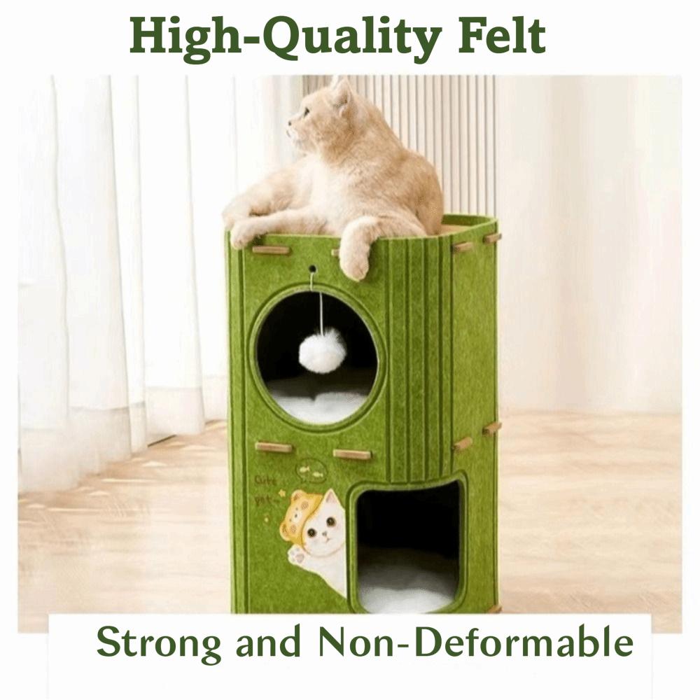 With Holes Cat Castle House All-in-one Cat Condo Japanese Style Cat Bed  Pet House
