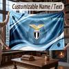 Custom Name Flannel Throw Blanket Lazio FC Pattern Warm Home Decoration