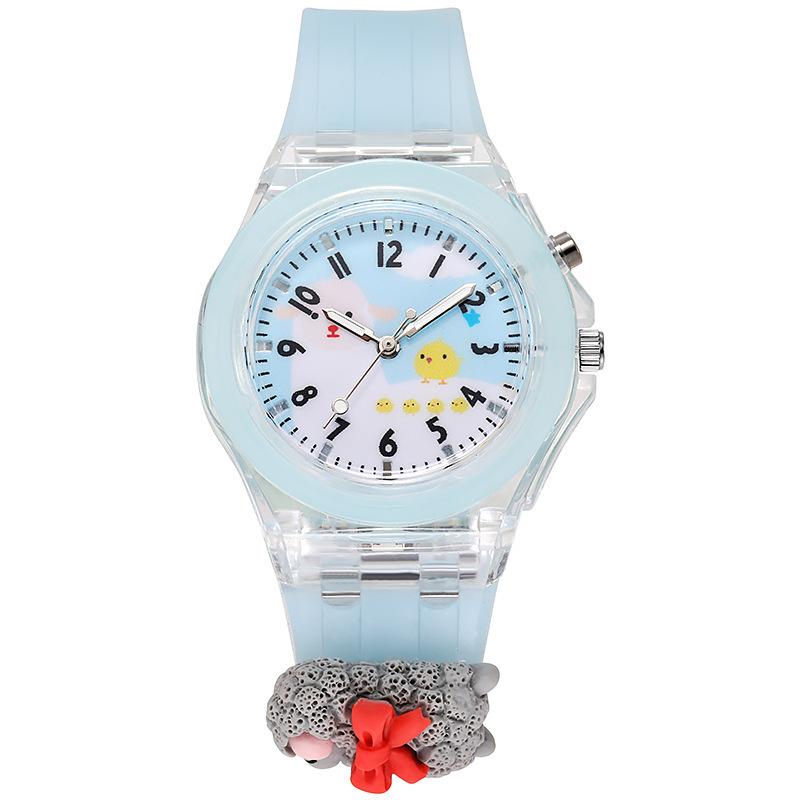 Cartoon Primary School Children'S Watch, Luminous Silicone Electronic Watch Doll Watch