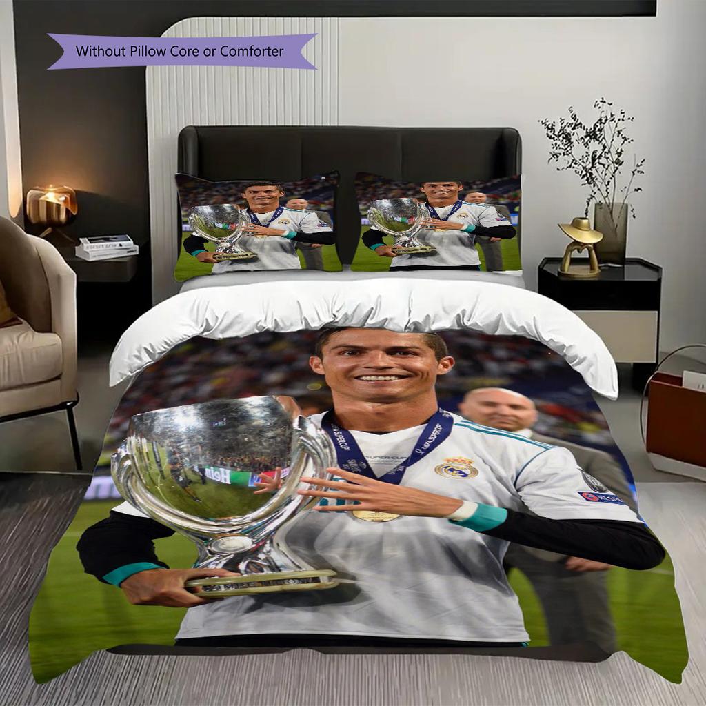 Ronaldo Legend Football Glory Threepiece Set Without Core 1 Duvet Cover 2 Pillowcase Without Core Bedding Set Soft And Comfortable