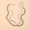 Women's fashion chain necklace, hip-hop punk style alloy chain collarbone chain, simple stacked necklace 2