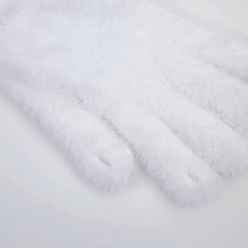 Dámské zimní nové rukavice Teplé prstové pletené chlupaté Cyklistické Větruodolné Cyklistické