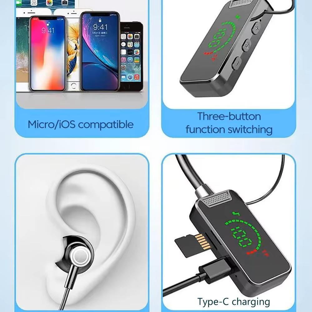 Bluetooth Headphones 5.3 Smart Digital Display Ultra-Long Standby SD Earphone