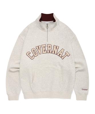 Arch Logo Half Zip Sweatshirt Oatmeal