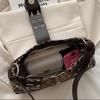 Retro Belt Buckle Leopard Print Casual Single Shoulder Autumn Winter New Style Fashion Rivet Large Capacity Underarm Bag. KTB