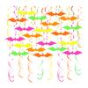 Glow in The Dark Halloween Bat Decoration Fluorescent Paper Bat Hanging Swirls Halloween Party Ceiling Streamers for Neon Party Room Decor