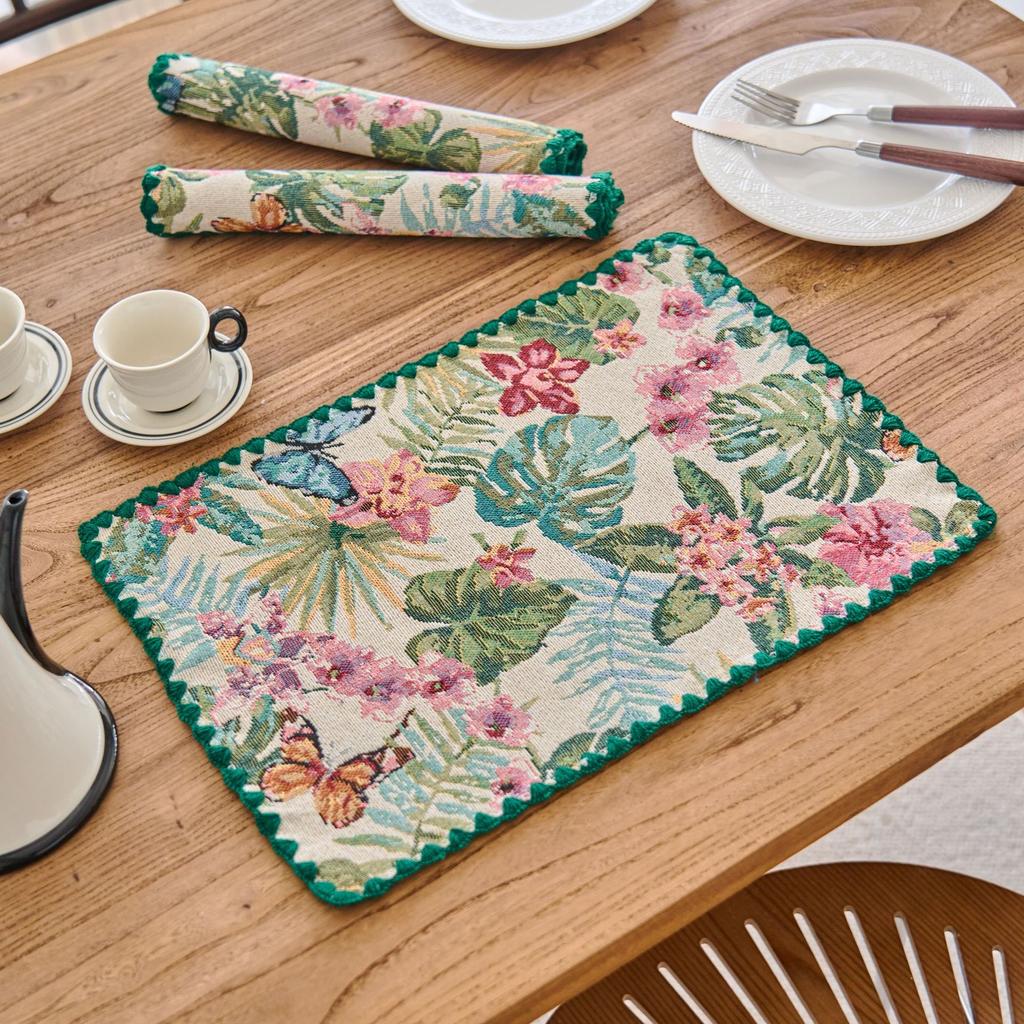 Tovagliette all'americana per tavolo da pranzo Tovagliette all'americana in lino di cotone Tovagliette all'americana in tessuto intrecciato per tavolo da cucina di campagna Tovagliette da tavola in cotone 30x45cm
