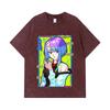 275 GSM Washed T-shirts 100% Cotton Cyberpunk Edgerunners V8 Lucy Print Unisex Heavy Cotton T Shirt