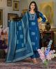 Indisk kvinnedesigner Kurta Pant Dupatta-sett Bollywood topptunika Kurti Salwar-dresskjole