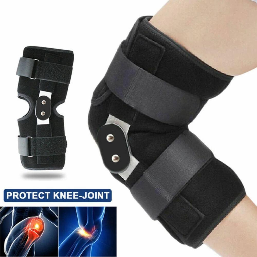 1Pcs Adjustable Hinged Knee Patella Support Brace Sleeve Wrap Cap Stabilizer Sports Running Gym Wrap