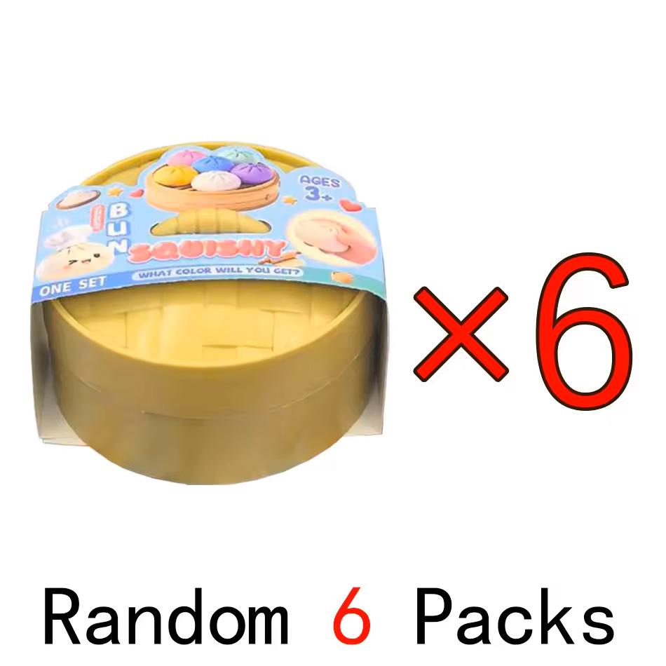 New Realistic Giant Dumpling Squeeze Toy With Bamboo Steamer Soft Tpr Dough Ball Decompression Fidget Toy Funny Creative Gift