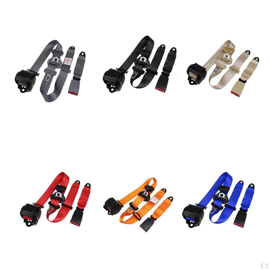 3 Point Car Seat Belt Buggies Pickup Safety Accessories UTV Fixing Strap orange