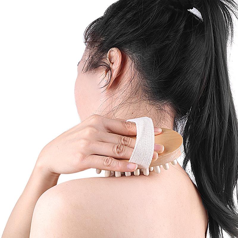 Anti Cellulite Massage Brush  Men  Women Bath Shower Full Body Wooden Rubber Particles Massager Spa Comb Beauty Slimming